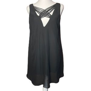 Chandi & Lia Women’s Black Strappy Sleeveless Tunic Mini Dress Medium